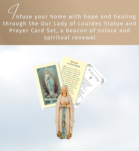 Set de 3 Figuras de La Virgen de Lourdes 4 pulgadas miniatura 2