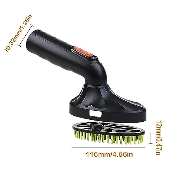Pet Hair Brush, 1.25(32mm) Vacuum Cleaner Attachment for Dog & Cat Grooming, 360-degree Rotatable Head, Easy to Wash, Fits Most Vacuum Cleaners, Green-RJ1PjMDr