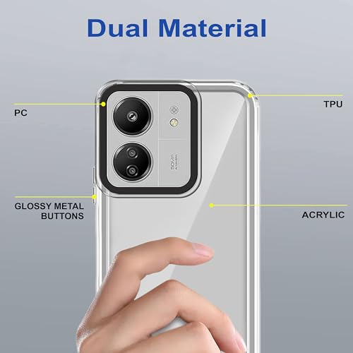 Image of amazon basics Back Case Cover for Mi Redmi 13C 4G (TPU + PC Clear)
