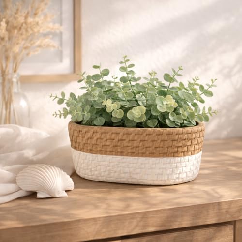 Up2u Decor - Vaso Cachepot Grande Cimento Modelo Cesta Rustico
