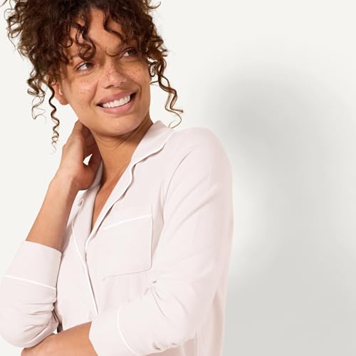 Image of Amazon Essentials Women's Long Sleeve Cotton Modal Pajama Set, Loungewear with Full-Length Bottom