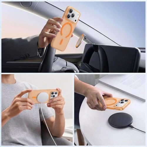 Image of DIZORO Matte Case for iPhone 17 Pro Compatible with MagSafe, Camera Lens Full Protection, Shockproof Translucent Frosted TPU Soft Phone Cover, Anti-Fingerprint (Cosmic)