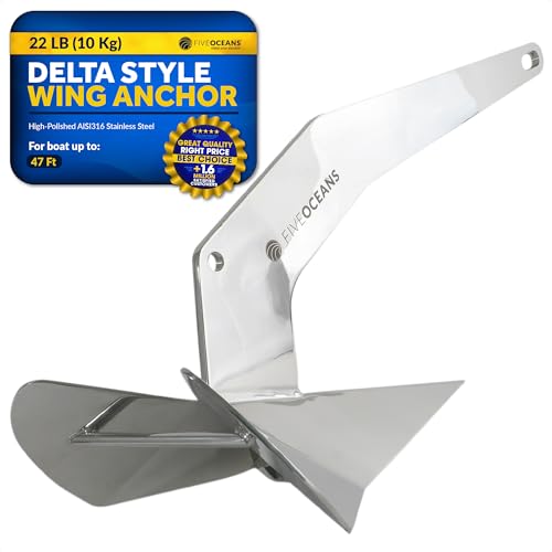 Five Oceans Delta Style Wing Boat Anchor, 22 Lb /