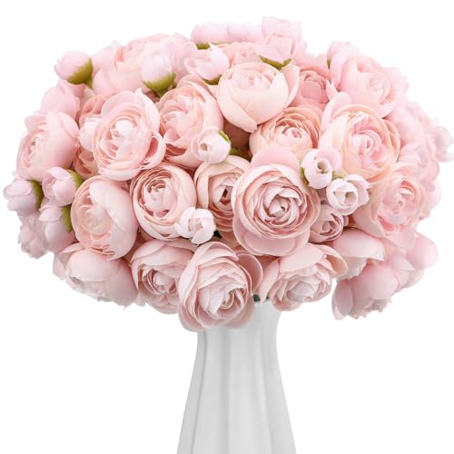 Giegxin 48 Pcs Ranunculus Artificial Flower,Real Touch Peonies Artificial Flower