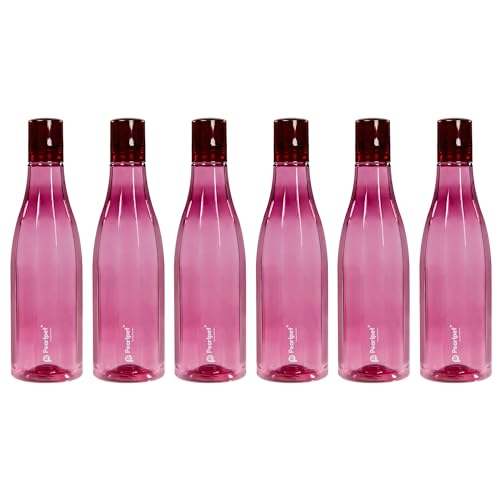 PEARLPET Azzure - Juego de 6 botellas de agua de plástico sin BPA, cada una de 1000 ml, vino