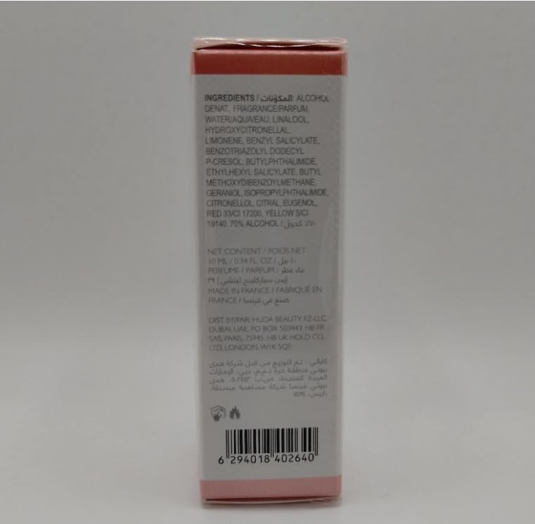 Kayali Eden Sparkling Lychee 39 Eau de Parfum, tamaño de viaje, 10 ml, botella rosa