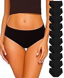 K-CHEONY Womens Underwear Cotton Sexy Hipster Panties Cute Full Coverage Mid Rise Juniors Panties Black Dark Undies