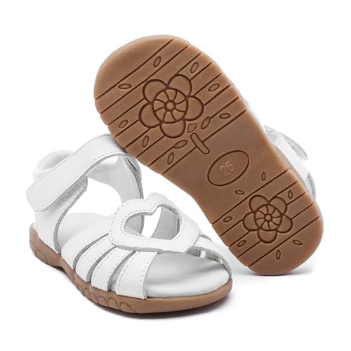Image of Femizee Toddler Girls Leather Dress Sandals with Adjustable Strap
