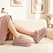 Litfun Fuzzy Platform Slippers for Women Comfy Winter House Shoes With Memory Foam Indoor Outdoor, Platform Pink 44-45