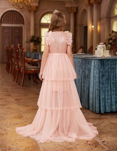 Image of GRACE KARIN Girls Dresses Sequin Party Formal Pageant Dress Tween Girl Birthday Tulle Prom Princess Maxi Dress Size 5-14