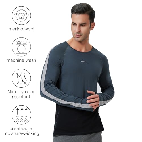 Men's Crew-Neck Pullover Pullover Long-Sleeved Color-Matching Sweatshirt Light3