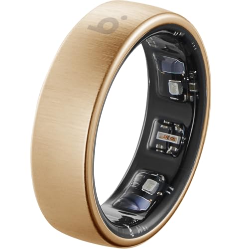 b.ring Pro スマートリング 健康管理 睡眠管理 チタン AI分析 Android iPhone対応 専用アプリ 最大7日間持続 IP68 5ATM 防水 歩数計 超軽量 ワイヤレス充電スタンド付き/ローズゴールド US9号（日本基準18〜20号/内周60.0mm）