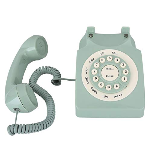 EBTOOLS Teléfono Retro,Teléfono Fijo Retro de Pared con pulsación de Botones,teléfono Europeo con Cable con Botones Grandes para el hogar, Escritorio, decoración de Oficina, Regalo