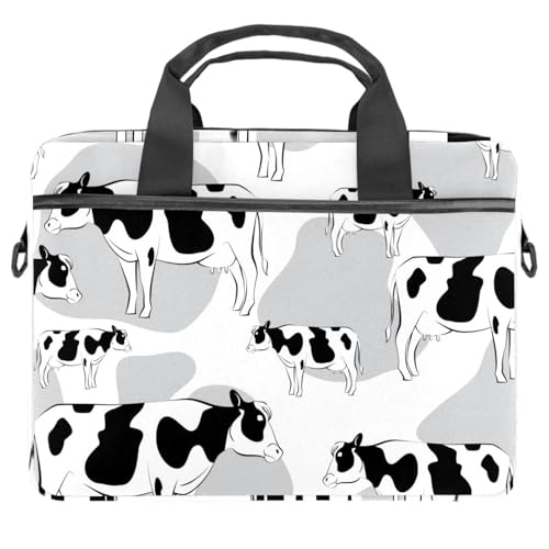 Sac à bandoulière pour ordinateur portable 13-14 pouces motif vache