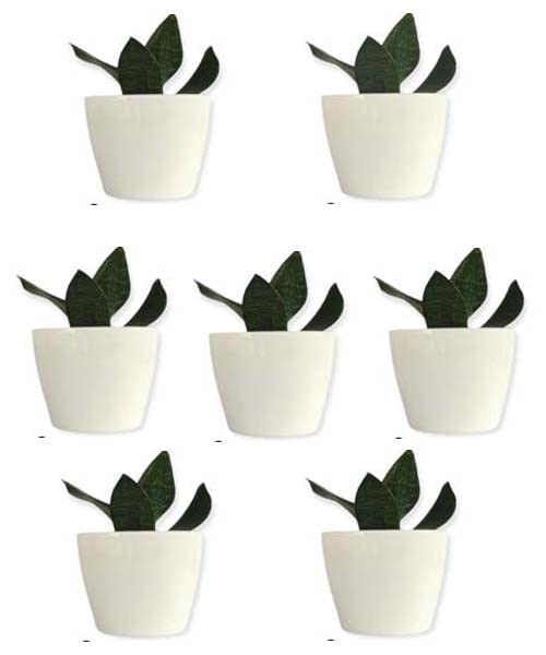 VINAYAKAMART Small White pots Plants White Round Planter Pot