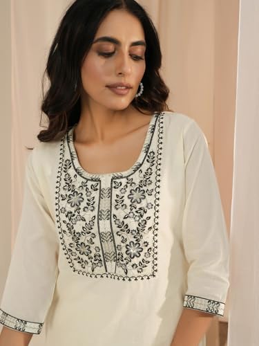 Image of Libas Womens Yoke Design Cotton Straight Kurta for Women Suit