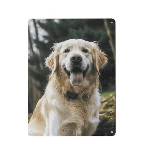 Peinture en métal Golden Retriever pour habiller un mur vide sans effort
