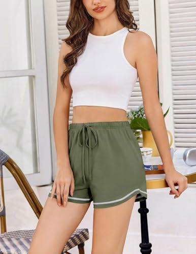 Image of Ekouaer Pajama Shorts for Women 2026 Soft Sleep Shorts Casual Lounge Shorts Comfy Pj Bottoms with Pockets