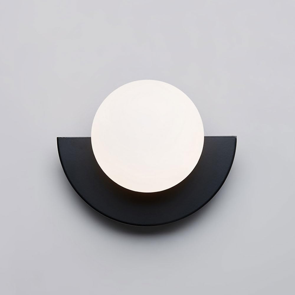 Klobvtt Glass Wall Sconce Lighting Nordic Globe Wall Light Fixture Geometric Wall Mounted Lamp Bedroom Bedside Wall Sconces Living Room Wall Lights Restaurant Hallway Wall Lamps