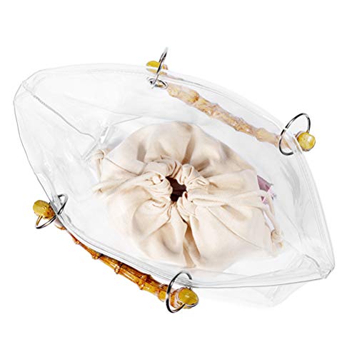 Tendycoco Top Handle Satchel Transparent Clutch Clear 2 In 1 Handbag Pvc For Women #TOP3