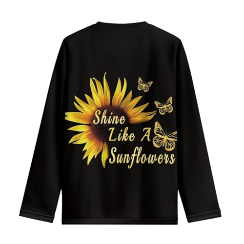 Image of Long Sleeve Shirts for Girls Winter Tops 3-16t Cartoon T Shirts for Fall Clothes