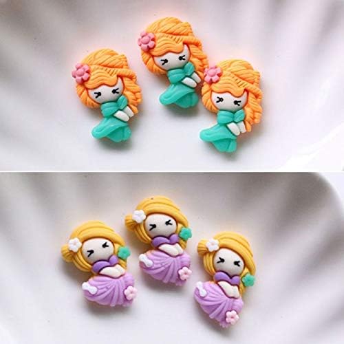 Yontree 15pcs Mixed Resin Flatback Cartoon Princess Charm Cute Ornaments DIY Phone Crafts Scrapbooking Decoration Jewelry Making.