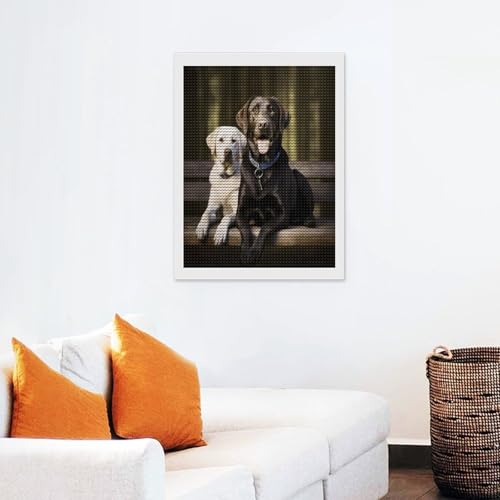 Cuadros de diamantes de Labrador VstaDank para decorar tu salón con manualidades hechas a mano 7