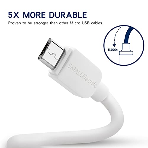 Smallelectric Micro Usb Cable (5-Pack, 6Ft) Android Charger, Micro Usb Charger Cable Long Android Phone Charger Cord For Samsung Galaxy S7 S6 Edge J7 S5,Note 5 4,Lg 4 K40 K20,Mp3,Kindle,Tablet,White #TOP2