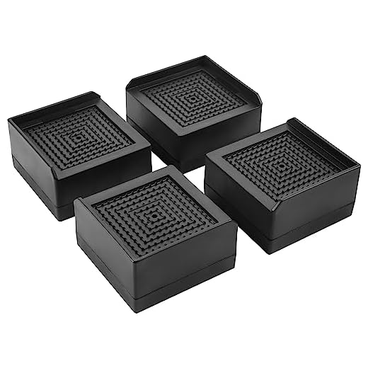 BTSD-home Furniture Risers 1.5 Inch Bed Lifts Risers Table Leg Extenders Perfect for Couch, Chair, Table, and More 4 Pack Black Square