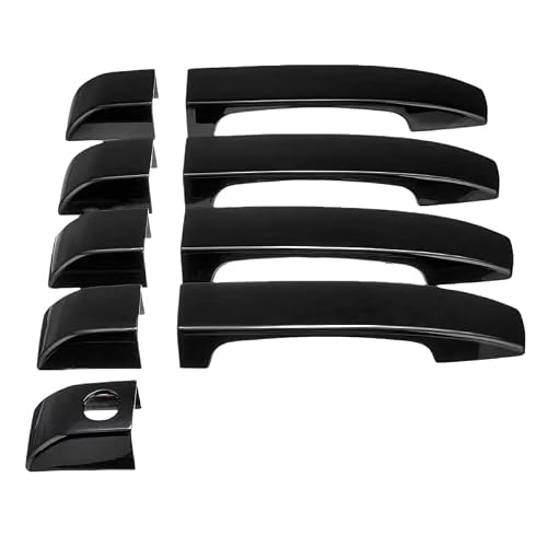 Hiiaw Shiny Black Car Door Handle Cover Trim Door Handle Cover Car Accessories Trim Paste Style For Range For Rover For L322 2002-2012(Shiny Black)
