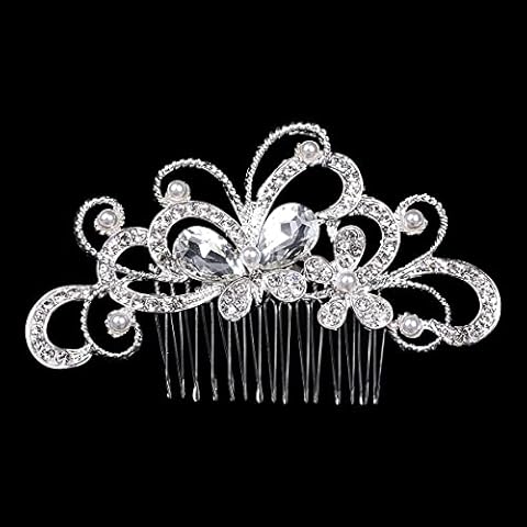 Jagowa Bridal Diamond Butterfly Hair Comb Cover
