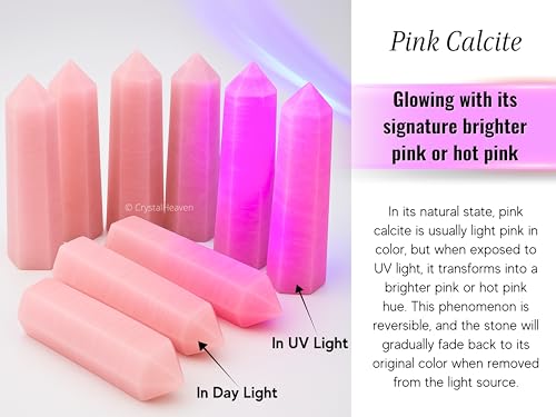 Image of Certified Pink Calcite Crystal Tower Obelisk Point For Chakra, Healing And Balancing - Aaa Grade Original Certified Gemstone Agate For Reiki Meditation Yoga Spiritual (3-4 Inches)