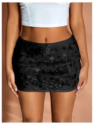 Image of Floerns Women's Sequin Low Waist Mini Skorts Night Out Skirt Shorts