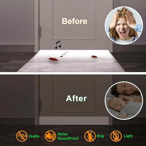 Image of 4 Pack Door Draft Stopper, Under Door Sweep for Exterior & Interior Doors, Weather Stripping Door Seal, Garage Window Blocker Noise Cold Air Insulation, Draft Guard White 2 inch W x 39 inch L