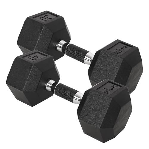 Dumbbell Hex - Rubber Grip - 30lbs - Pair