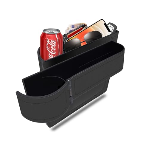 BAILISI Car seat gap filler organizer,multifunctional car seat organizer,Adjustable Cup Holder car console side storage box Holders phone, sunglasses,car accessories (Black style 3)
