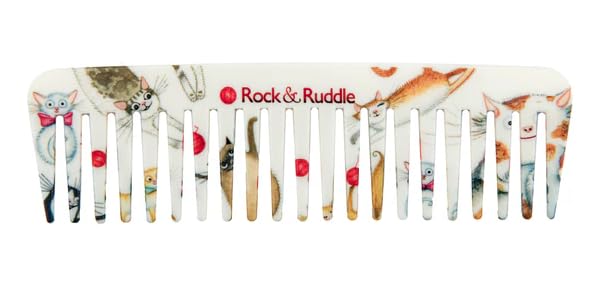 Rock & Ruddle Wide Tooth Comb, Cute Cats, 17.5 cm