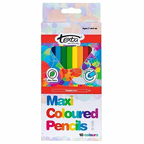 Texta Maxi Triangular Colour Pencils Pack of 10