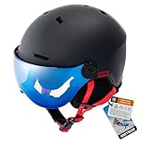 meteor Casco de Esquí y Snowboard con Gafas - Helmet para Jóvenes y Adultos - Ligero Casco de Seguridad Deportes de Invierno