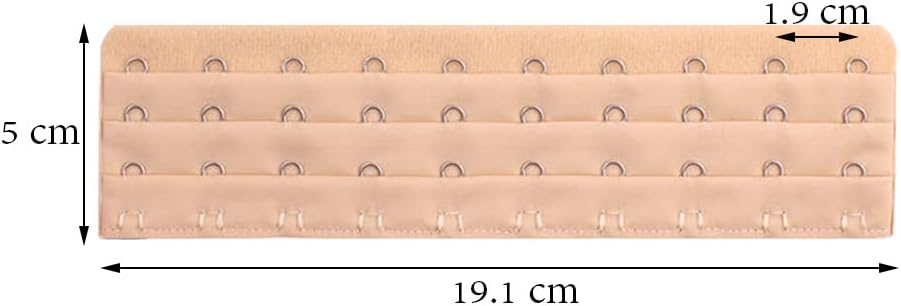 Corset Extender 10 Hooks - Bra Extender 10 Hook Pack of 2 Black&Light Beige