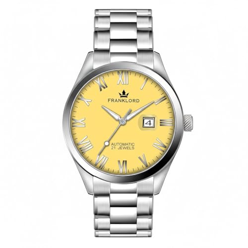 Image of Franklord Regal Sapphire Roman - Luxury Automatic Watch for Men | 21-Jewel Movement, Sapphire Crystal, Roman Numeral Dial, Stainless Steel Case
