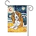 Toland Home Garden Van Growl Basset Hound 12.5 x 18 Inch Decorative Puppy Dog Portrait Starry Night Garden Flag