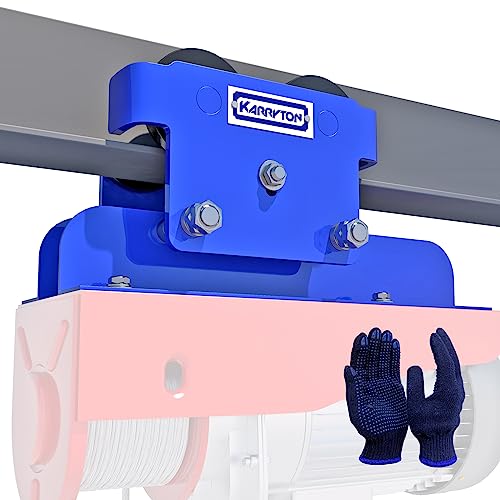 KARRYTON 1Ton/2200LBS I-Beam Trolley for Electric Hoist, Adjustable Manual Trolley Fits 2.5''-5'' Beam Flange, Push Beam Trolley for PA600, PA800 and P1000 Electric Hoist by KARRYTON - Used condition - US$60.53