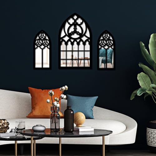 Arco falso de madera decoración dormitorio estilo gótico retro 3