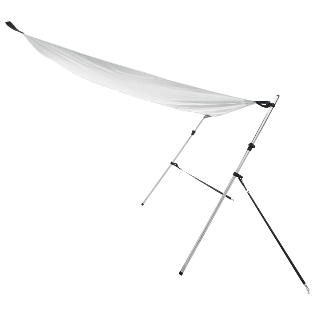 vidaXL Toldo T-Top Extensión, Capota Impermeable para Barco de Pesca Esquí, Cubierta de Embarcación, Pantalla de Extensión de Cortina, Blanco