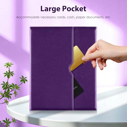 Image of DTTO for iPad 9th /8th /7th Generation 10.2 inch Case 2021 /2020 /2019 with Keyboard, 7 Colors Backlit Wireless Detachable Keyboard Premium Leather Folio Cover with Pencil Holder & Pocket, Dark Purple