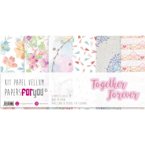 Papers For You Kit 6 Papel Vellum Papel vegetal 90 gr 31 x 30 cm (Together Forever)