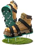 MILLUXXi Lawn Aerator Shoes for Lawn, Soil Yard Aerator Tool with Hook & Loop Straps for Effectively Aerating, One Size Fits All Free-Installation Lawn Shoes for Yard Garden Patio Grass