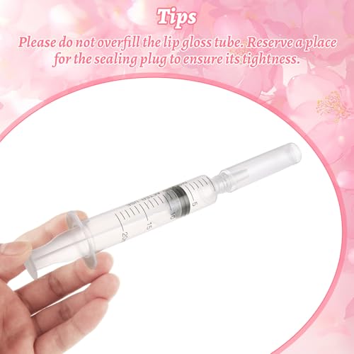 50 Pcs Empty Lip Gloss Tubes 10 ml Lipgloss Tubes Bulk with 4 Pcs Syringes, Refillable Clear Lipgloss Balm Bottles for DIY Makeup, Lipstick Samples, Lip Balms4