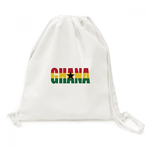 Sac cordon Ghana drapeau en toile robuste pour voyage